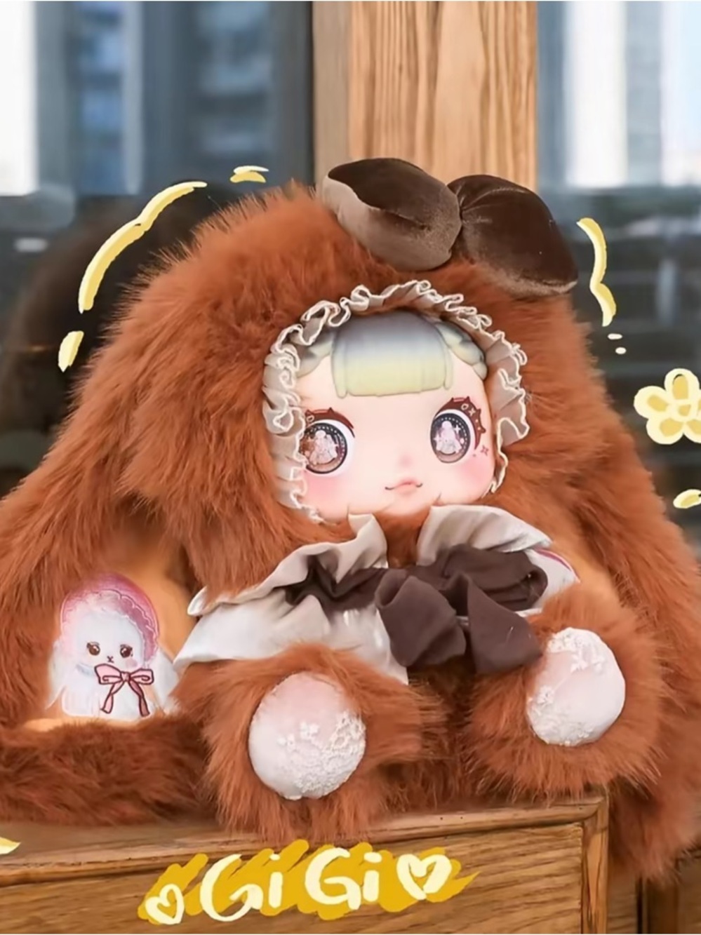 GiGi Whimsical Style 600% Bunny Plush- Whimsical Caramel Brown